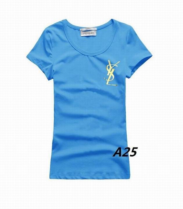 YSL short round collar T woman S-XL-145